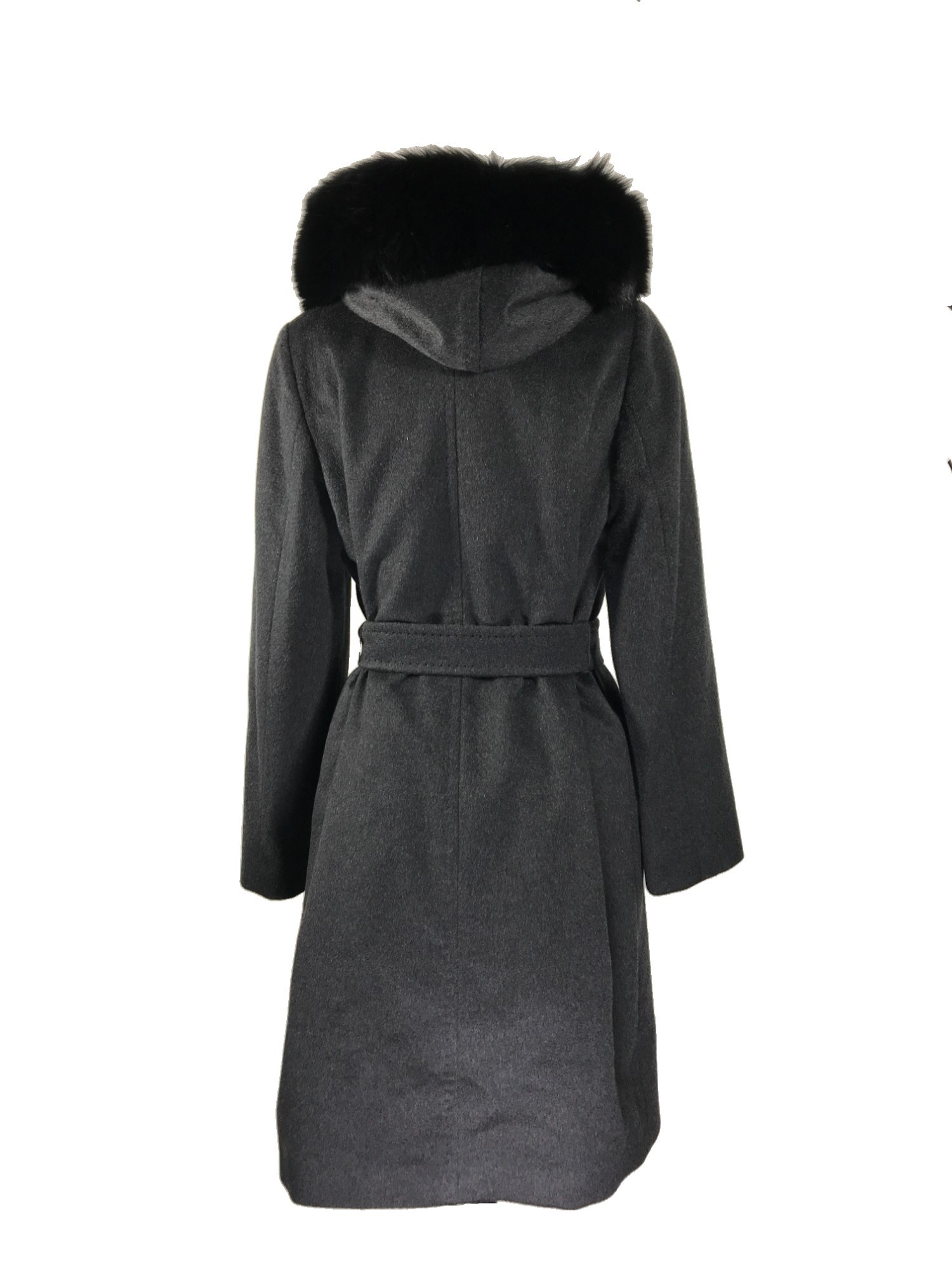 Max Mara Long-sleeved Lace-up Coat In Black