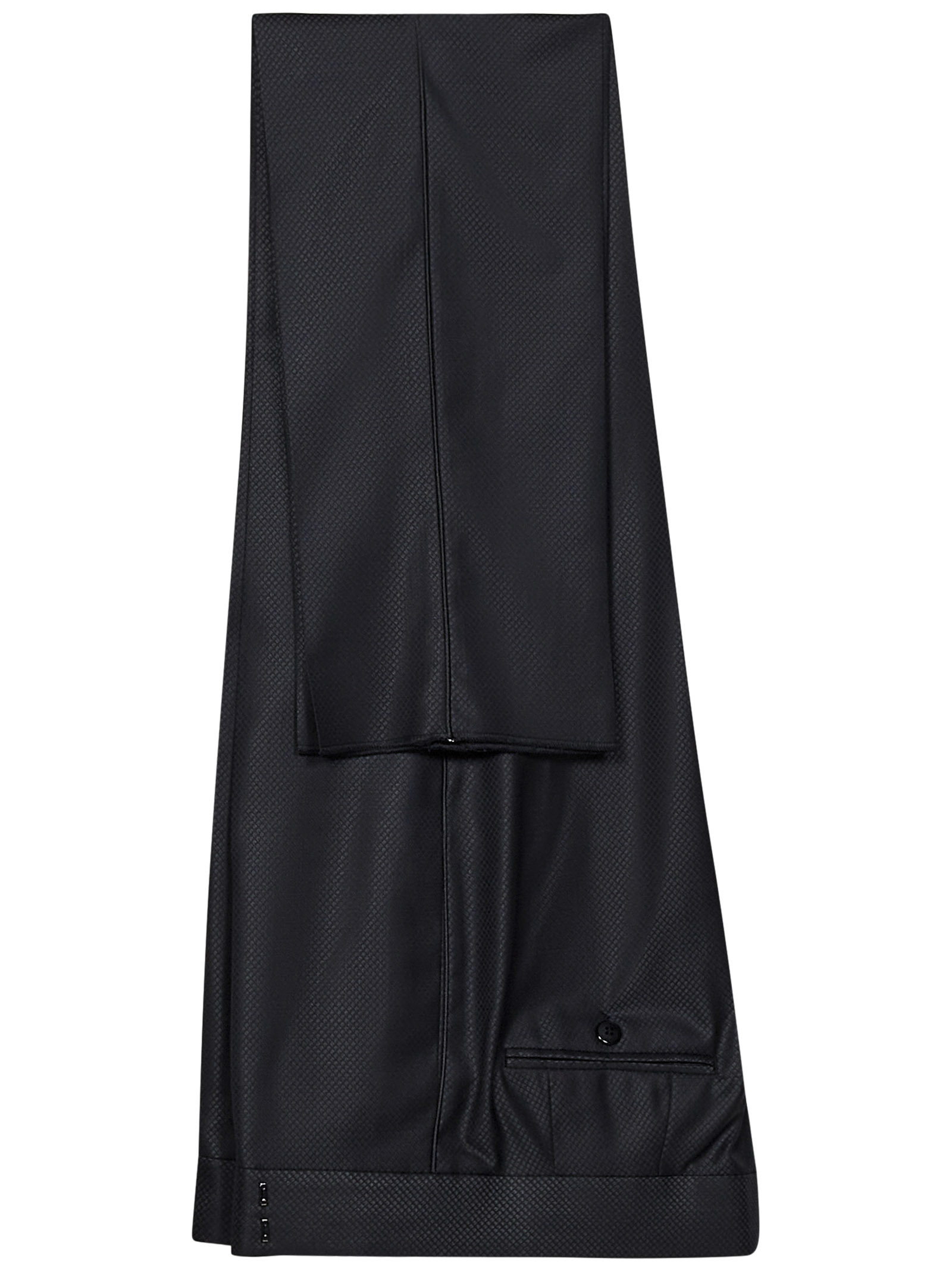 Emporio Armani Tailored Black Virgin Wool Suit With Satin Lapel In Black