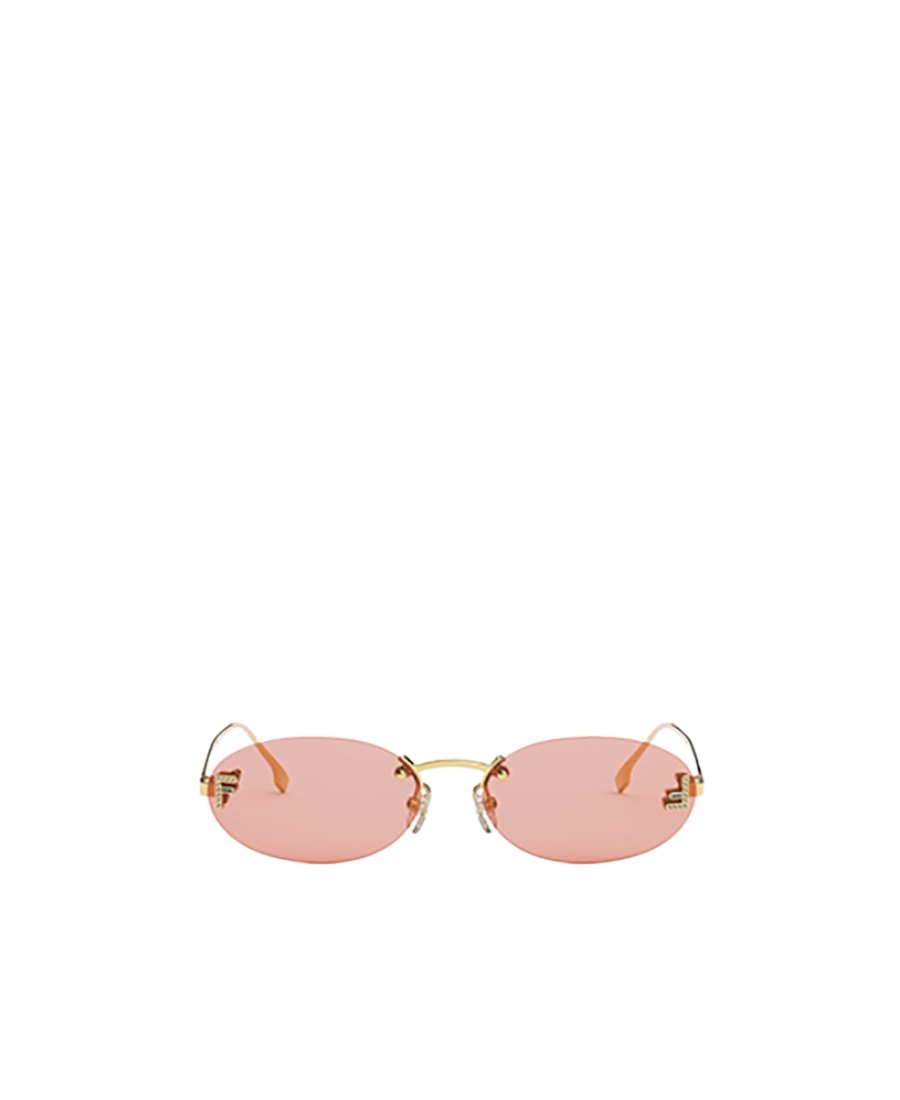 Fendi First Fe 4075us 30a Oval Sunglasses In Nude