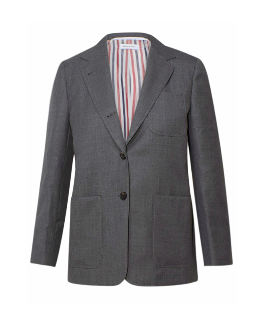 Thom Browne Sack Sport Wool Blazer In Gray