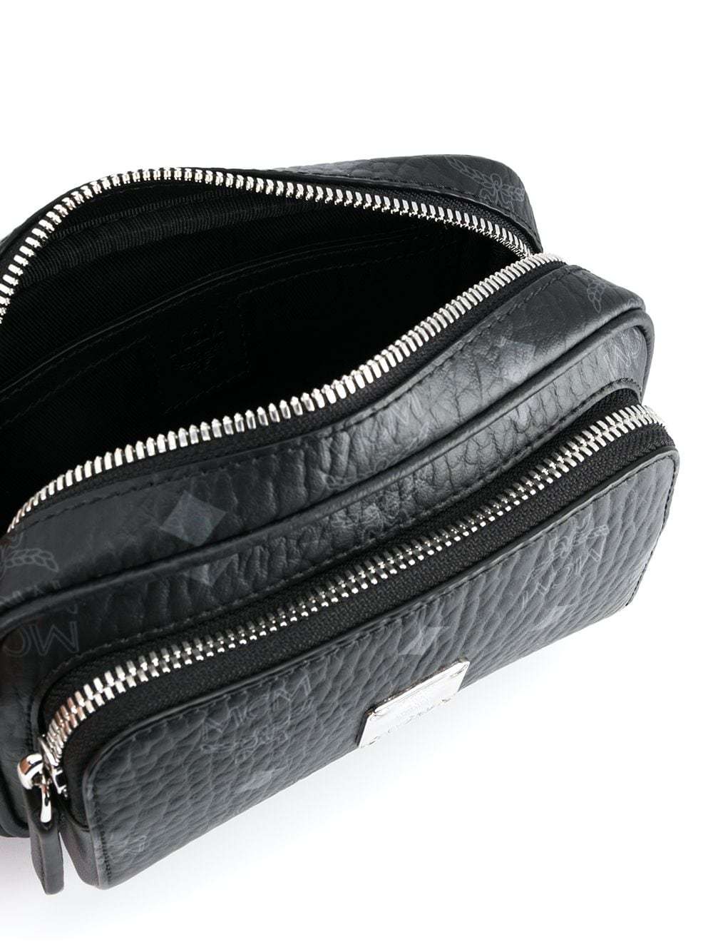 Mcm Visetos Logo Plaque Crossbody Bag In Black