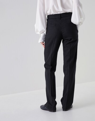 Brunello Cucinelli High-waisted Tailored Trousers In Black