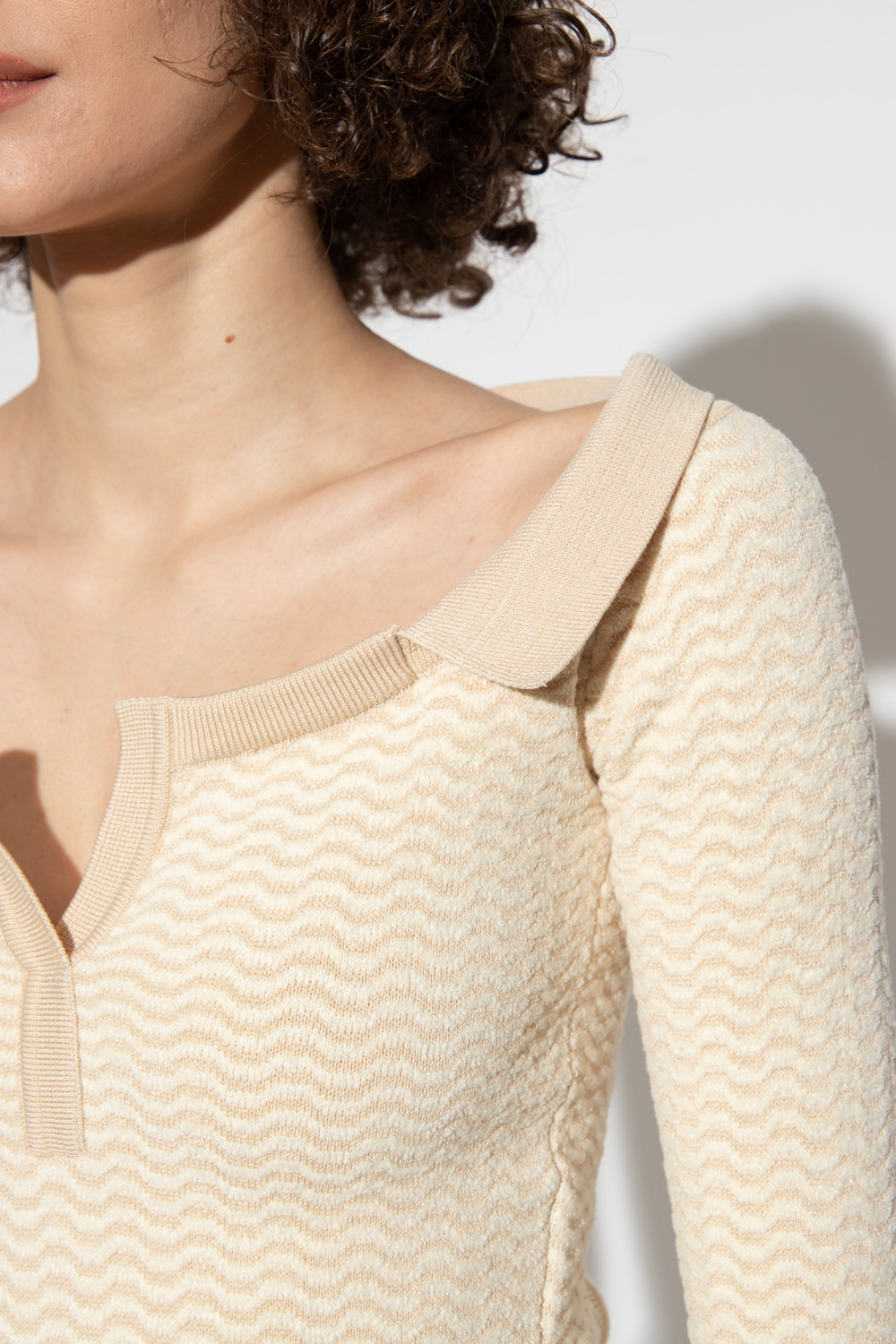 Jacquemus Beige 'la Robe Maille Pampero' Midi Dress In Nude
