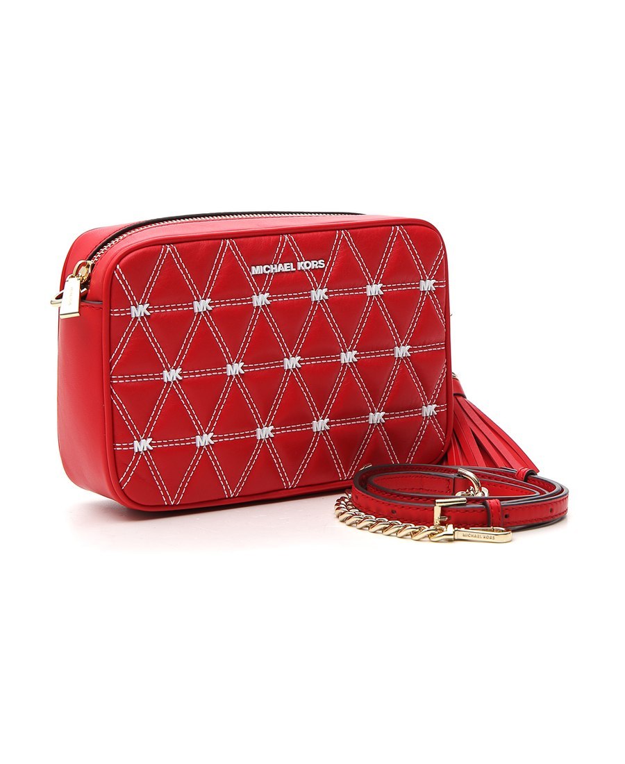 Michael Michael Kors Logo Quilted Shoulder Bag In Red