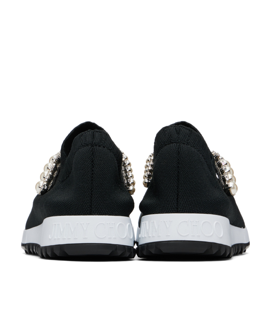 Jimmy Choo Verona Crystal Embellished Sneakers In Black