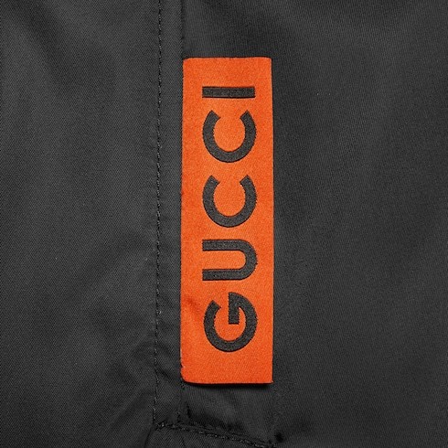Gucci Logo-embroidered Zipped Minidress In Black