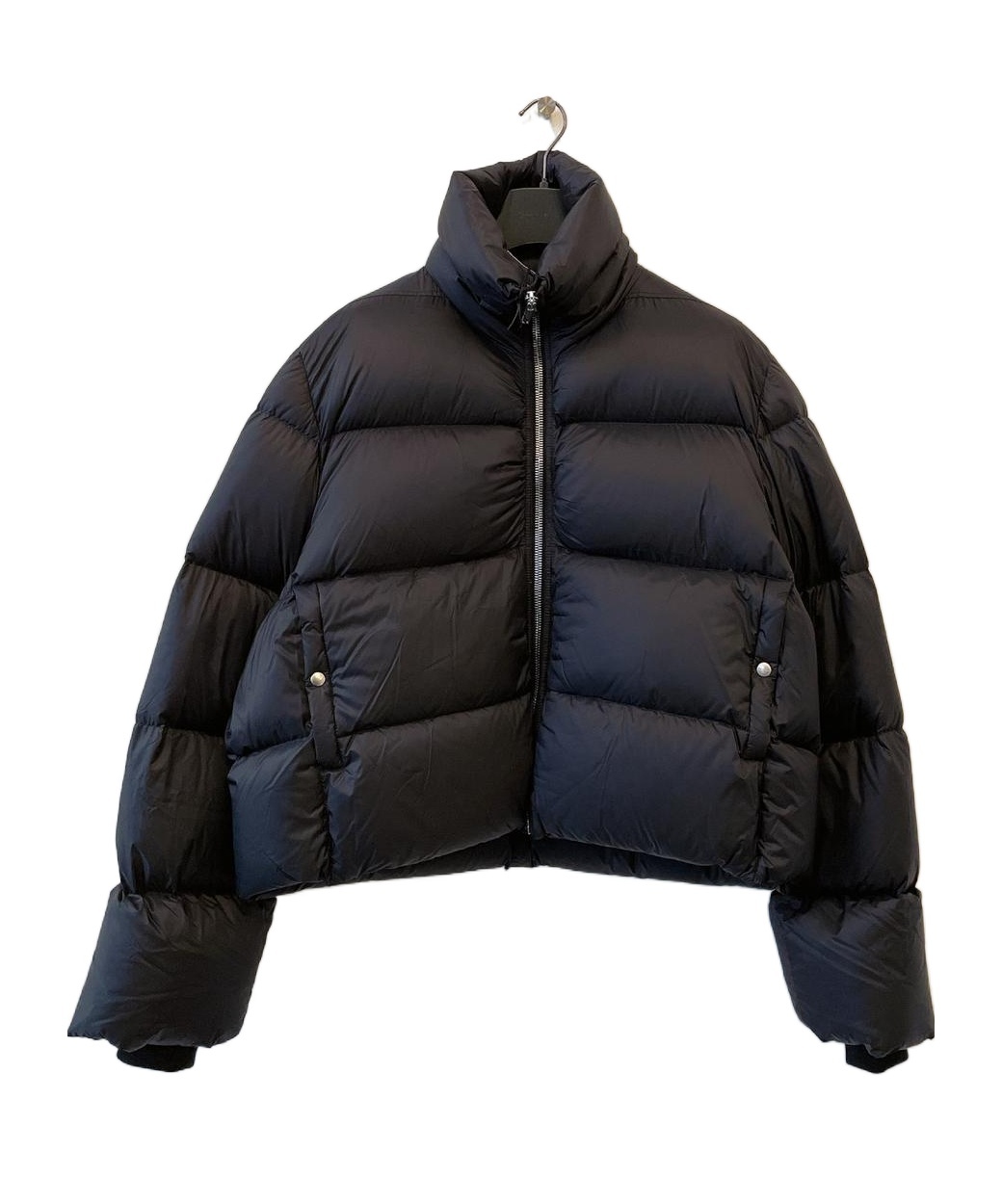 Rick Owens Turtle Cropped Quilted Recycled Shell Down Jacket In Black