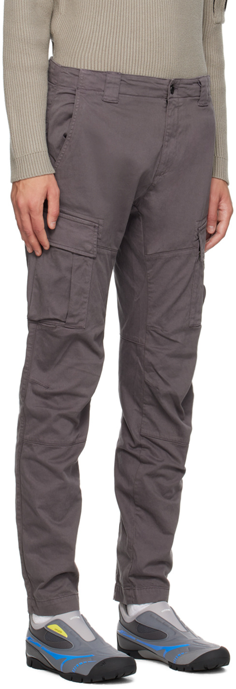C.p. Company Taupe Lens Ergonomic Cargo Pants In Black