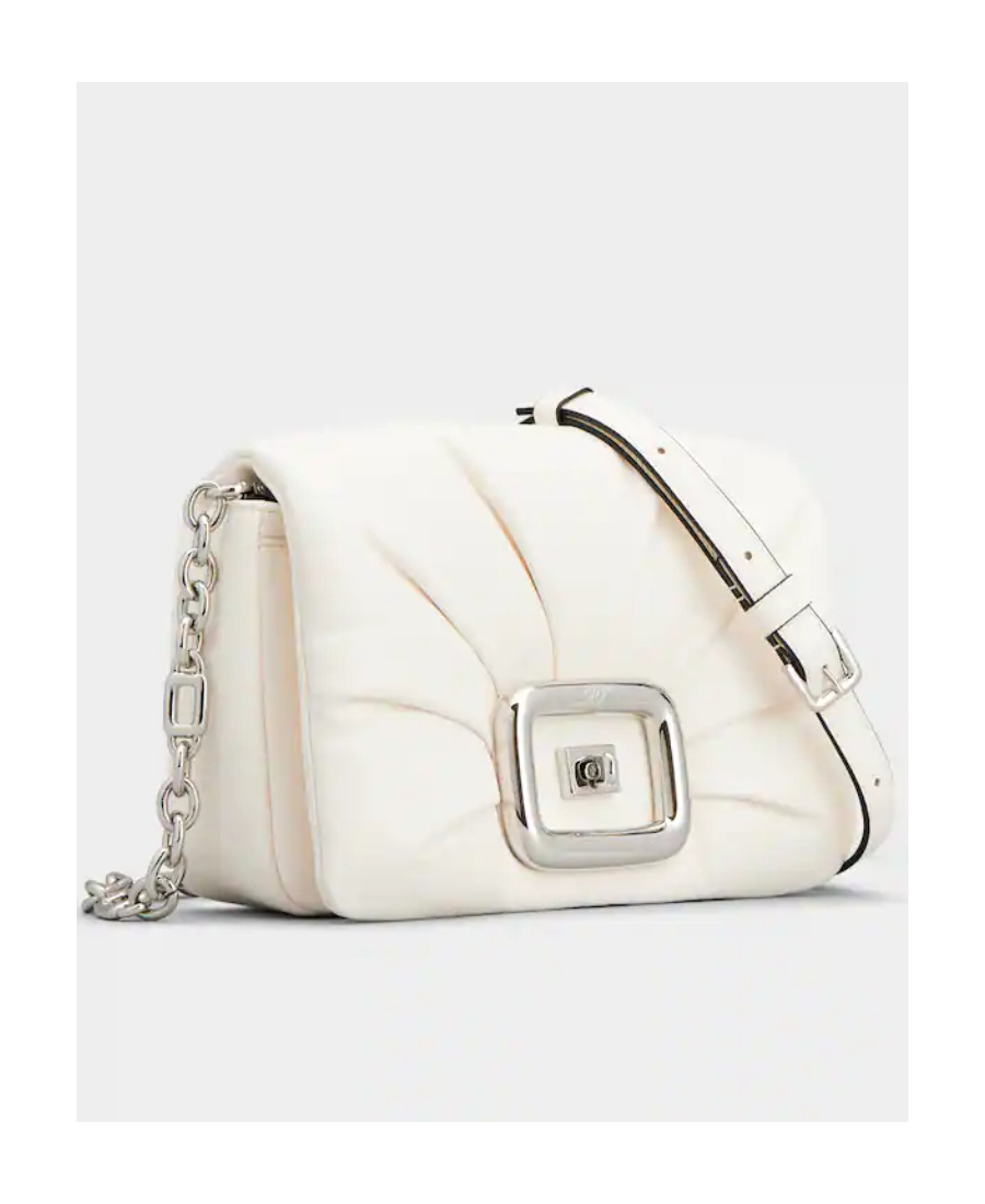 Roger Vivier Viv' Choc Bag In Leather In Nude