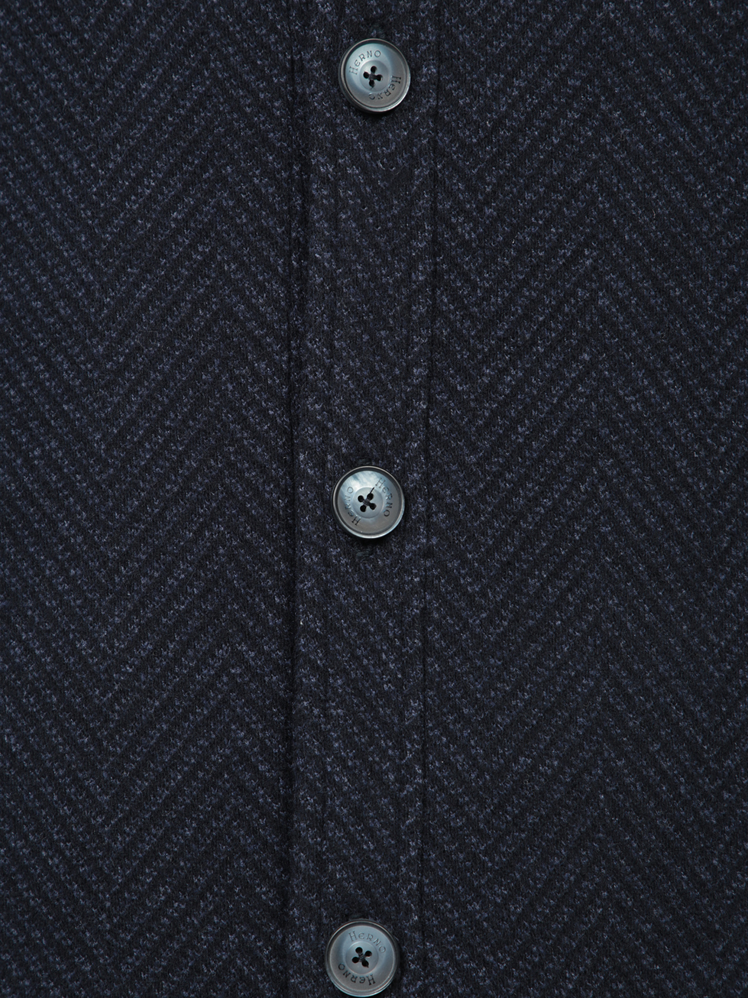 Herno Blue Wool Herringbone Overshirt