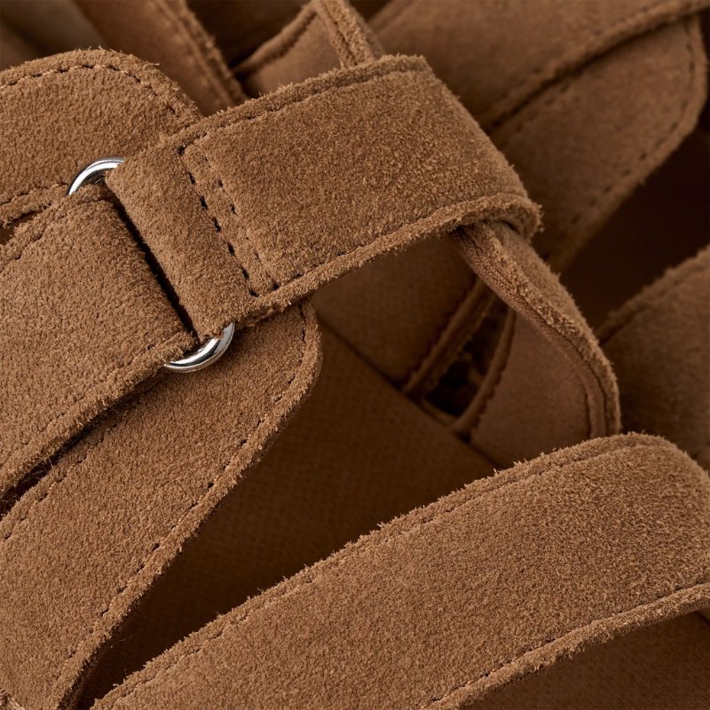 Ugg Goldenstar Flat Slingback Suede Sandals In Brown