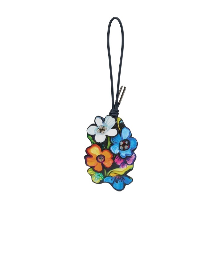 Christian Louboutin Flower Keychain In Multi