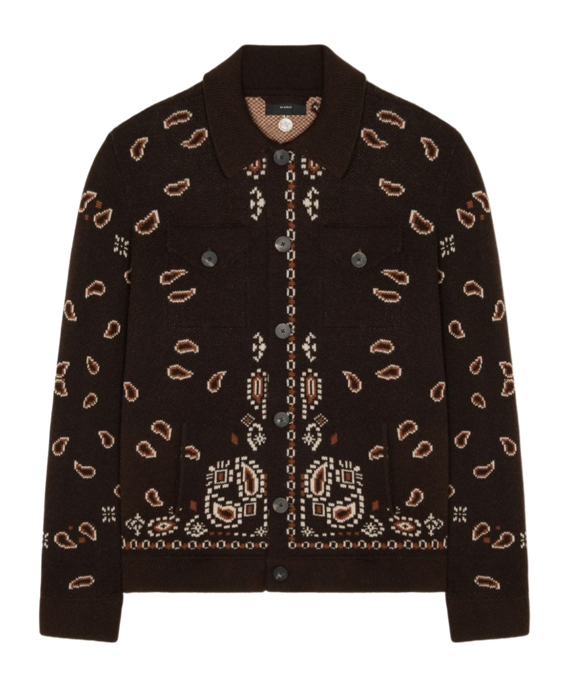 Alanui All-over Patterned Long-sleeved Jacket In Black