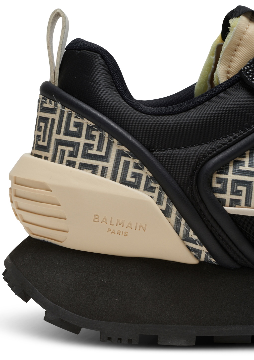Balmain Monogram Panelled Sneakers In Black