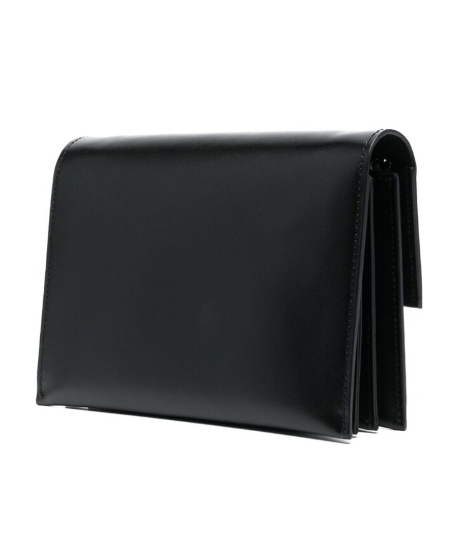 Low Classic Foldover Top Leather Bag In Black