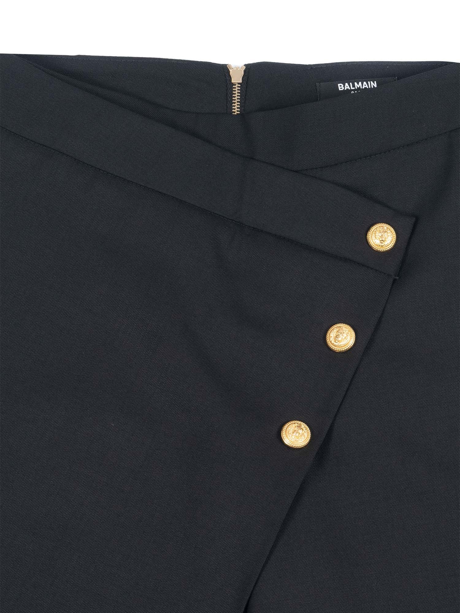 Balmain Button-fastening Wrap Trousers In Black
