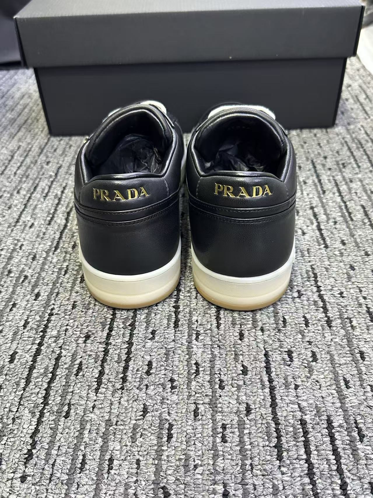 Prada Lace-up Low-top Sneakers In Black