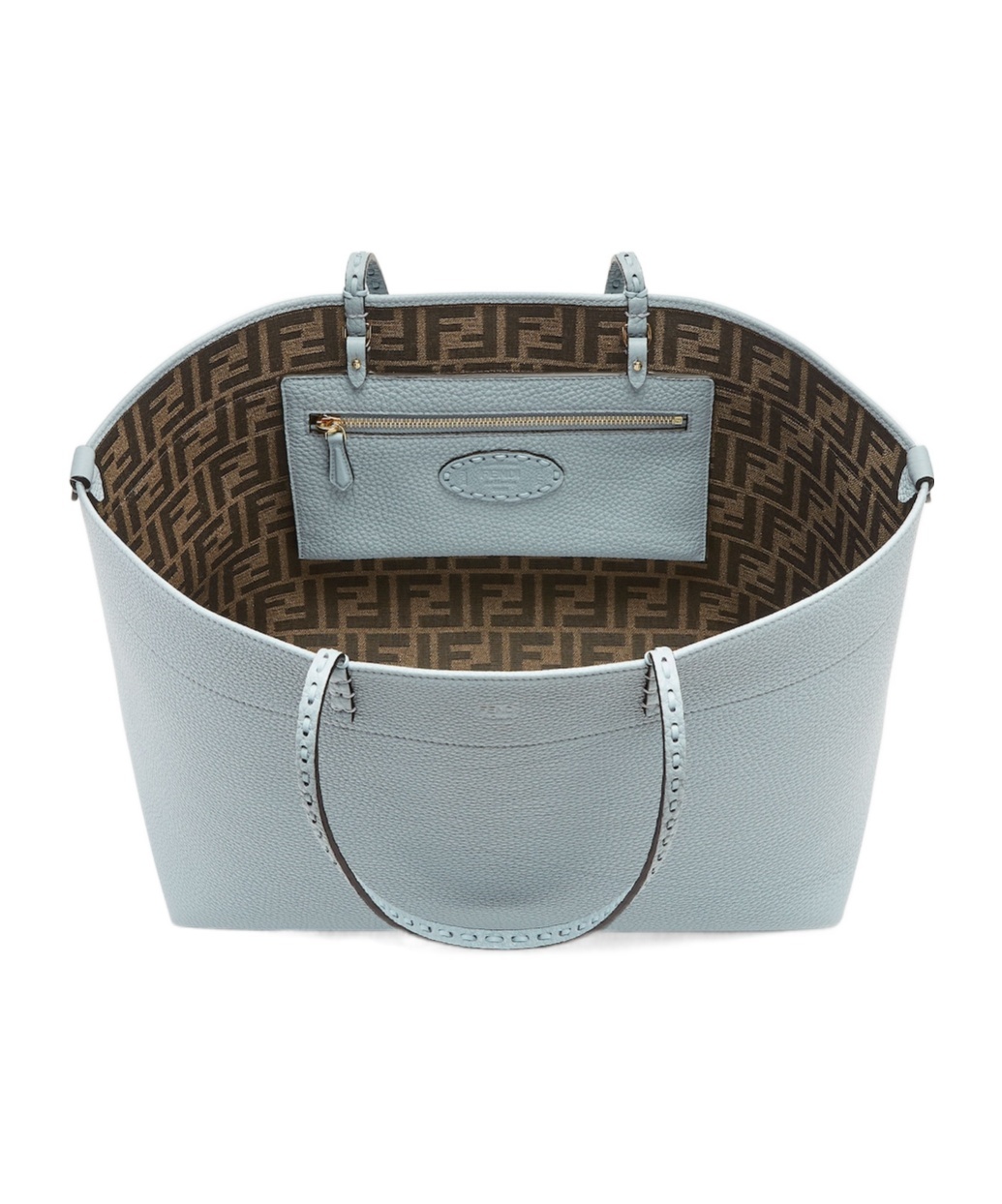 Fendi Double-handle Handbag In Gray