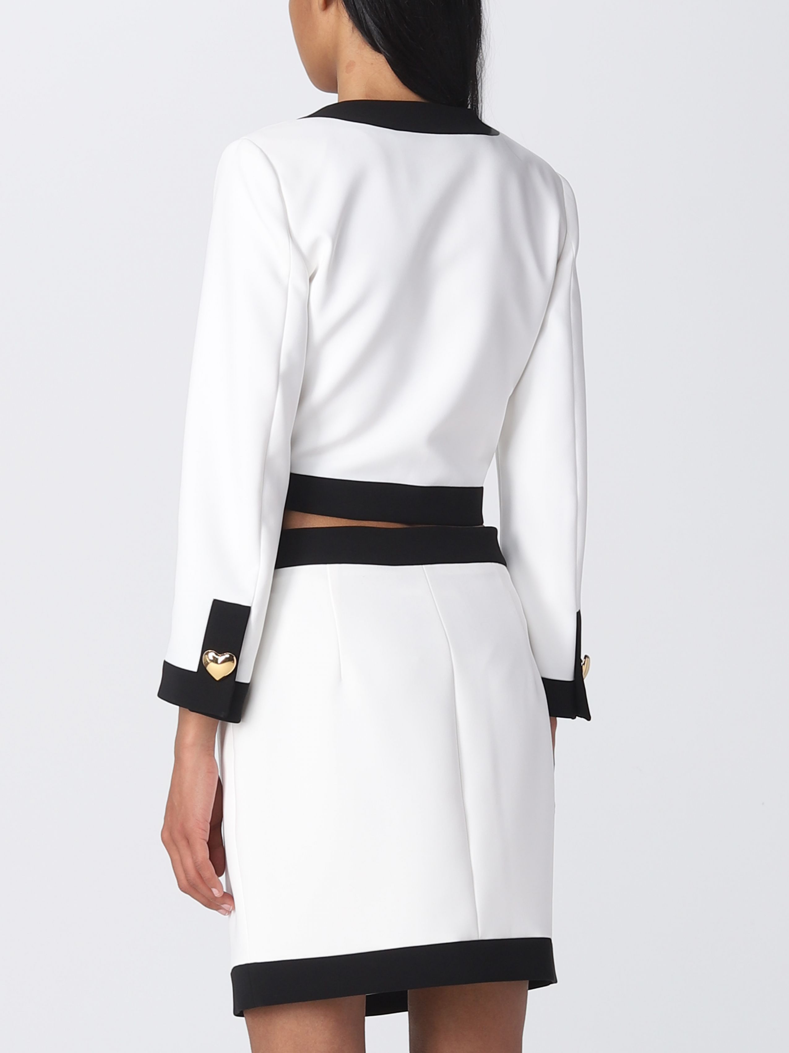 Moschino Heart-embellished Cropped Jacket In White