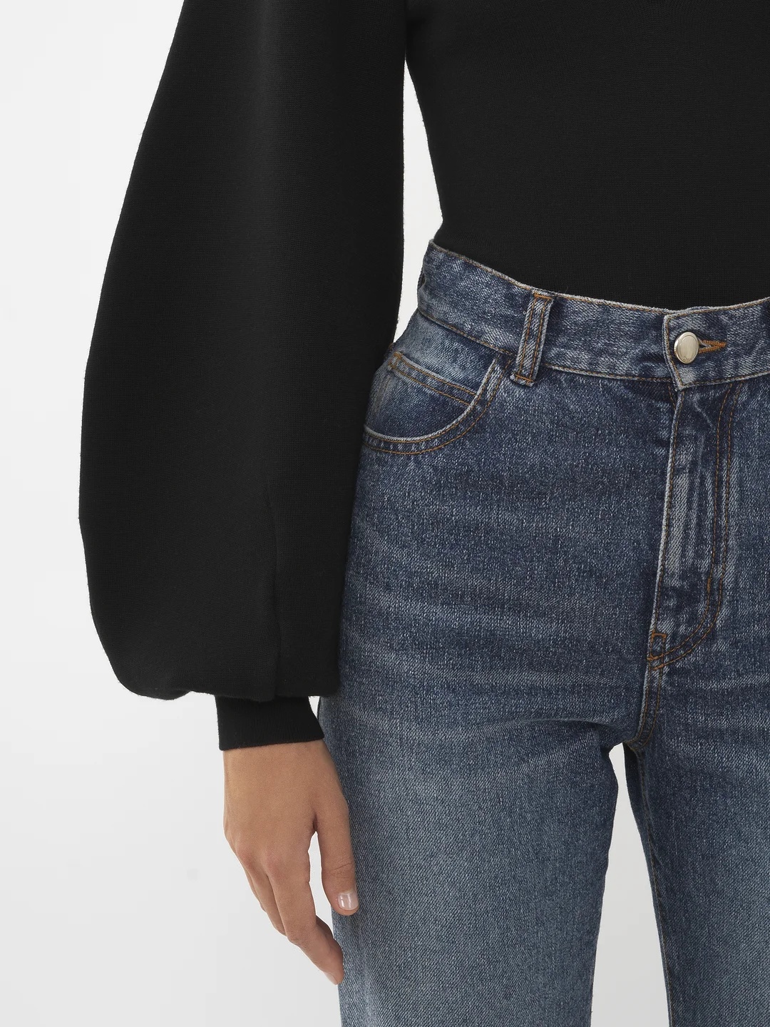 Shop Chloé Hollowed-out Wool Sweater In Black