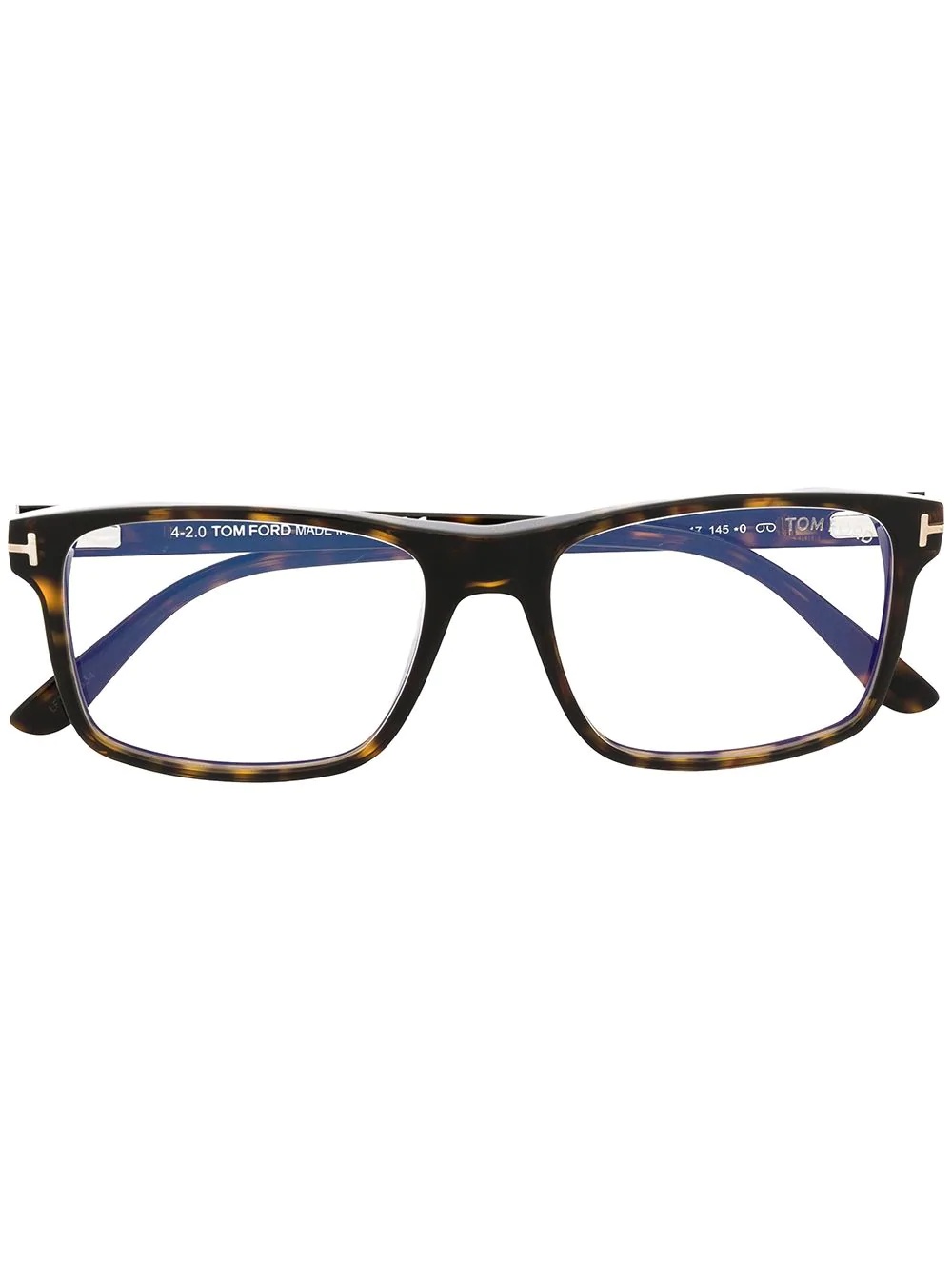 Tom Ford Magnetic Blue-block Rectangular Glasses In Black