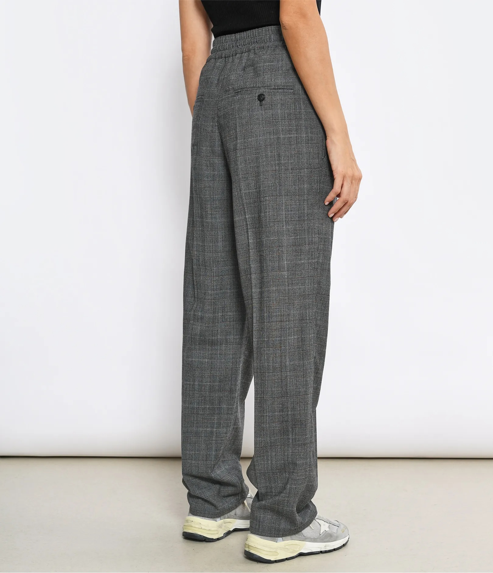 Isabel Marant Étoile Priska High-waist Plaid Trousers In Black