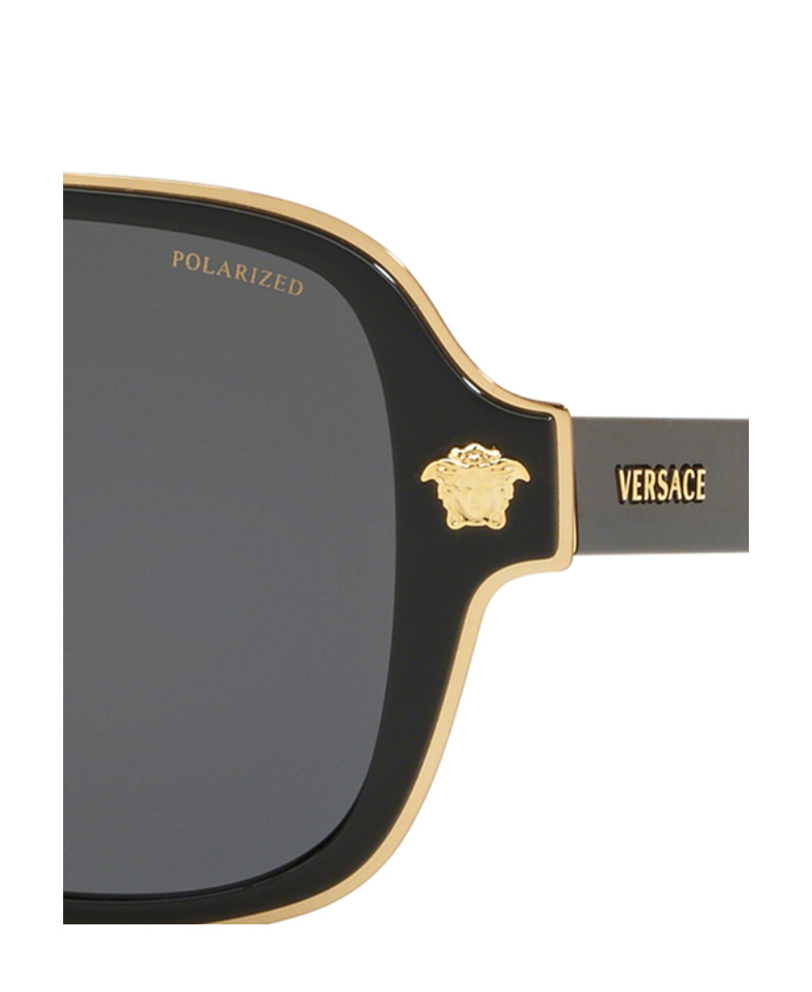 Versace Medusa Charm 56mm Square Sunglasses In Black