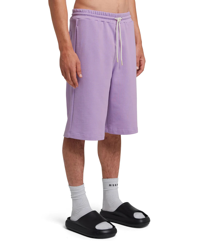 Msgm Drawstring Track Shorts In Purple