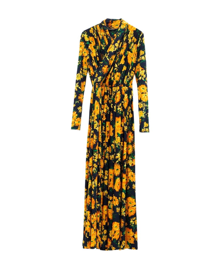 Balenciaga Layered Floral-print Stretch-jersey Playsuit In Black