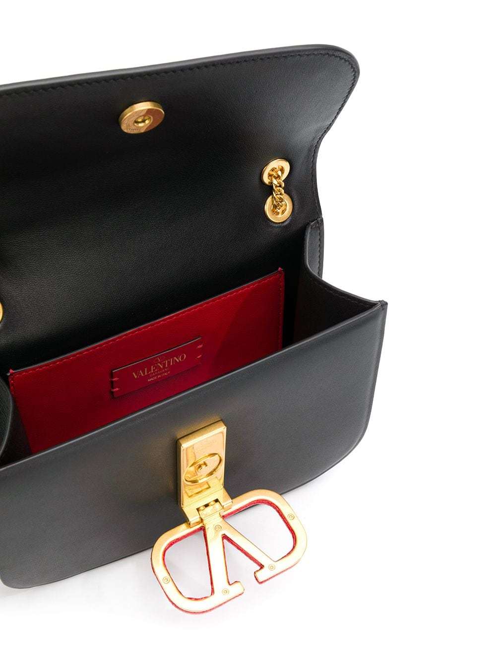 Valentino Small Vlock Shoulder Bag In Black