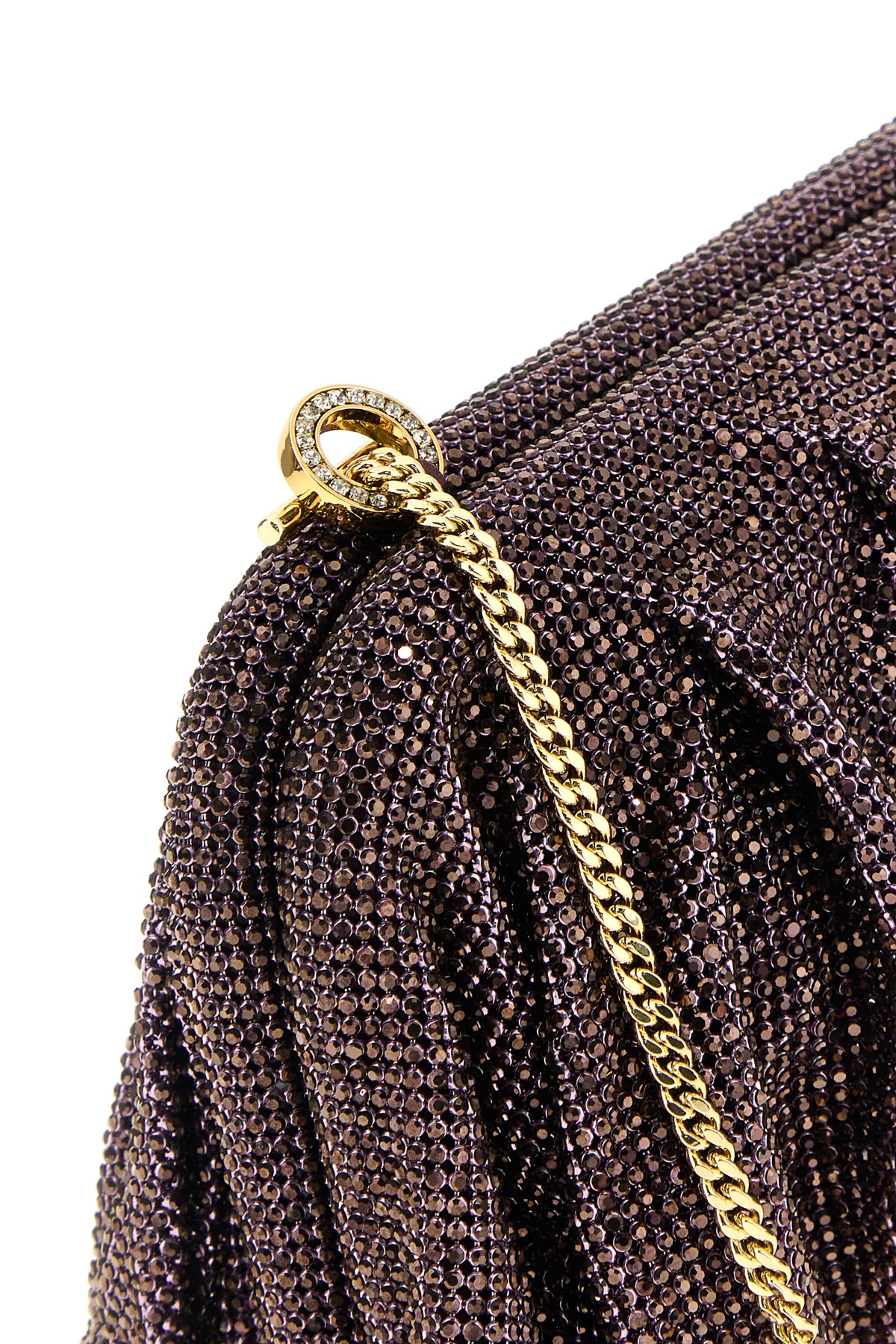 Benedetta Bruzziches Embellished Fabric Large Venus Clutch In Black