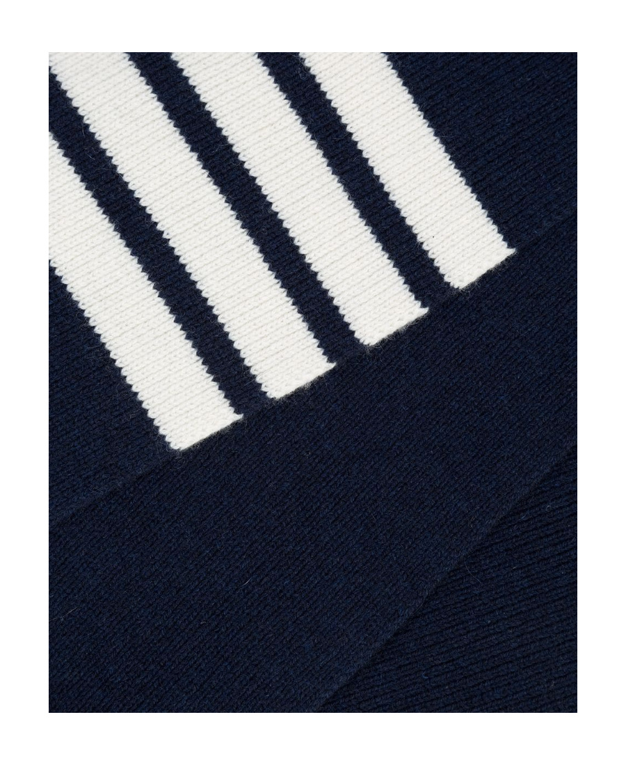 Thom Browne 4-bar Stripe Cashmere Rib Scarf In Black