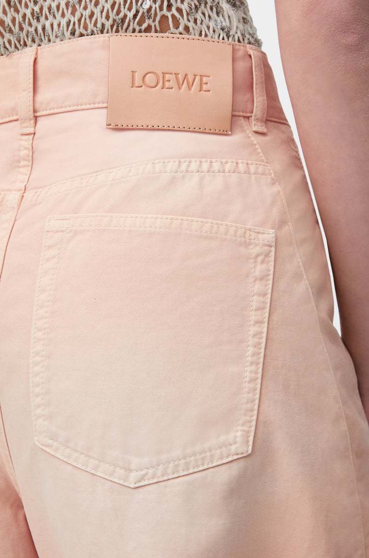 Loewe Barrel Trousers In Cotton In Light Pink
