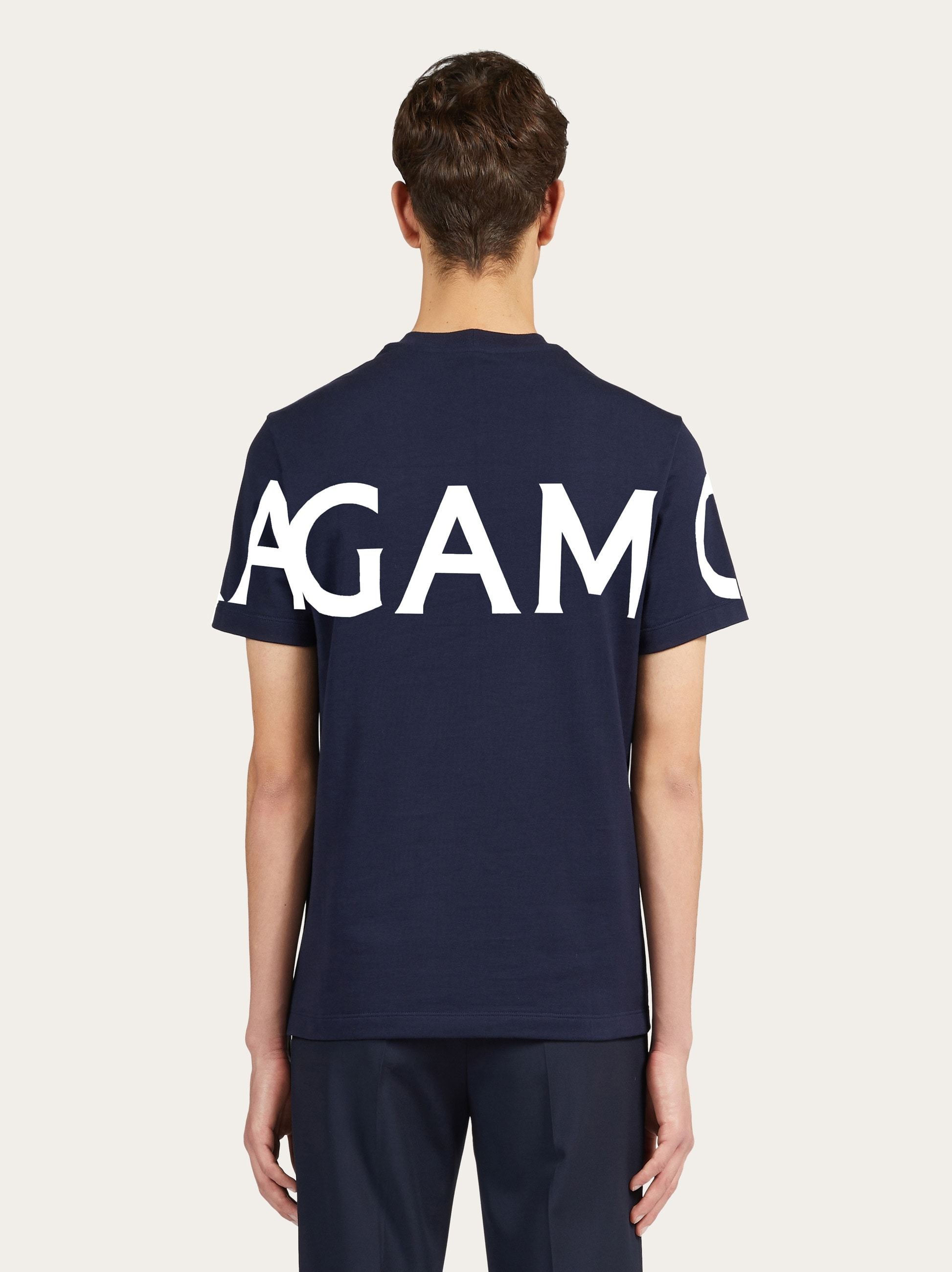 Ferragamo Patterned Logo Short-sleeved T-shirt In Black