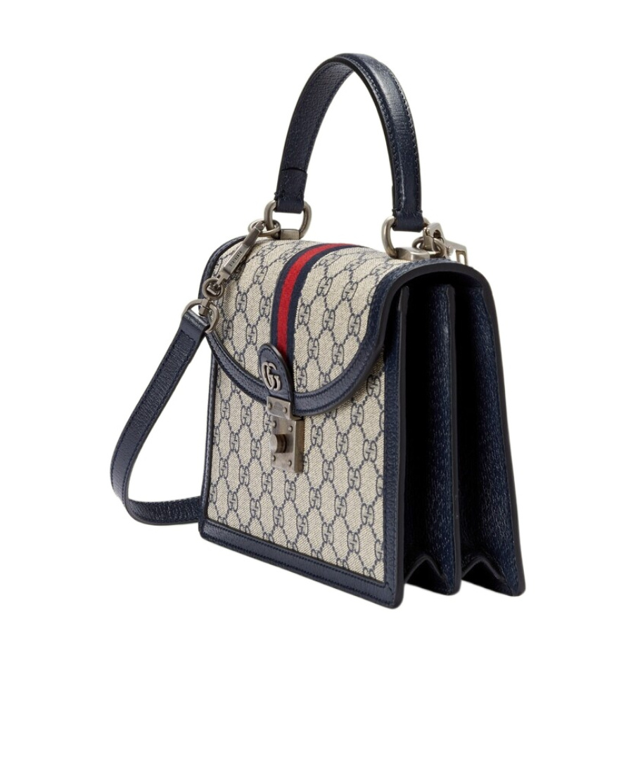 Gucci Small Ophidia Web Top-handle Bag In Nude