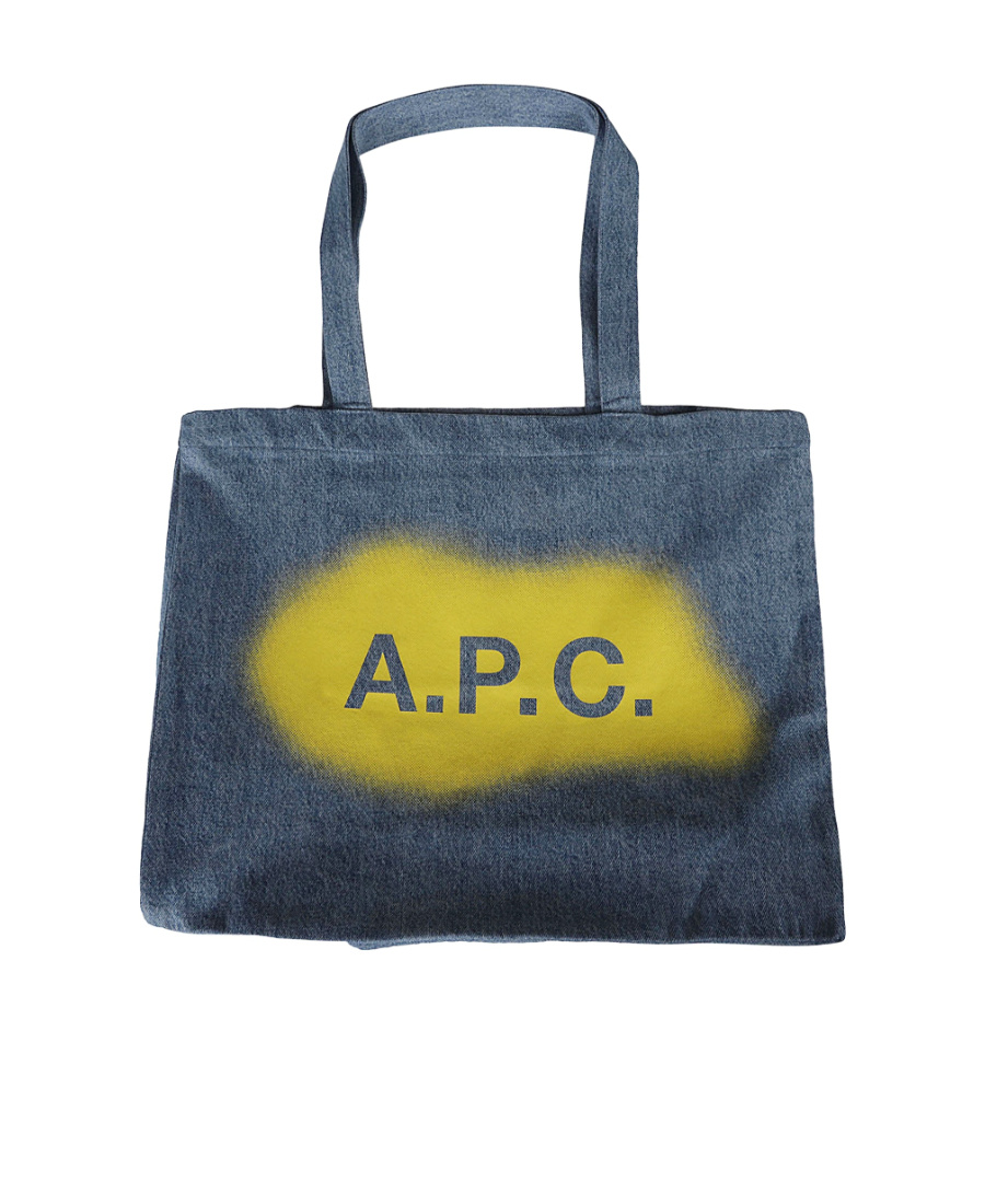 Apc Logo-print Cotton Tote Bag In Blue