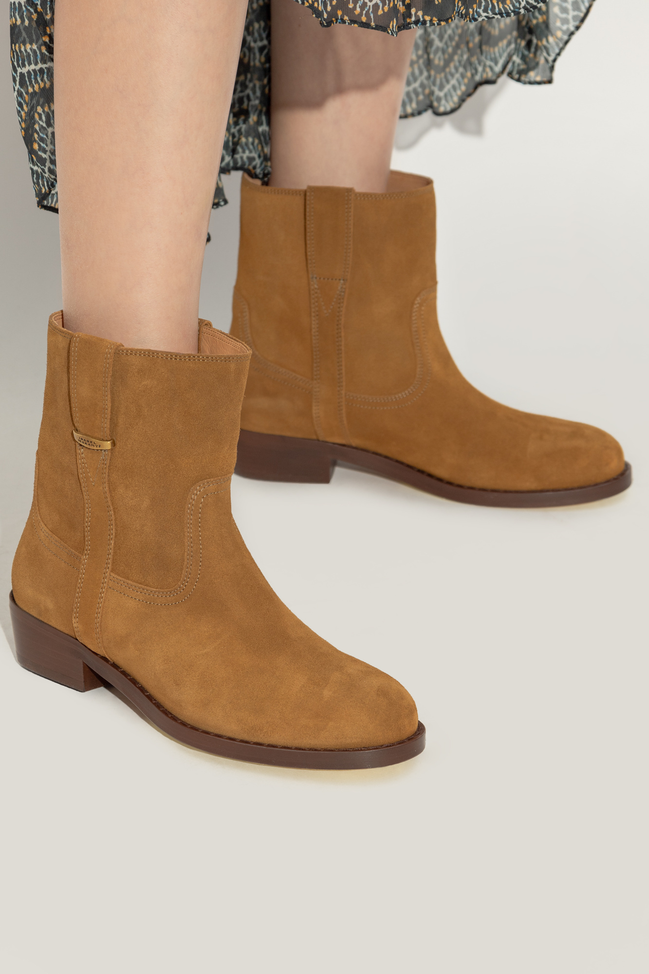 Isabel Marant Biscuit Suede Lylie Ankle Boots In Brown