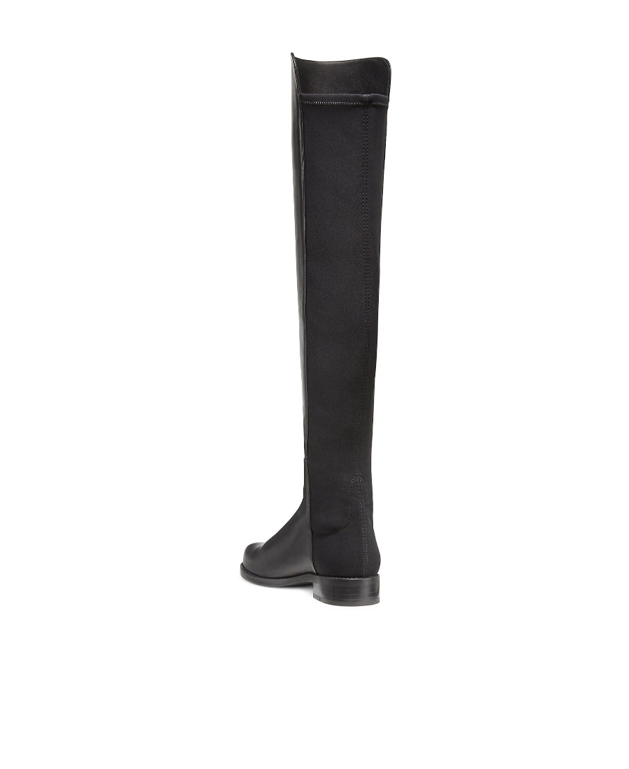 Stuart Weitzman 5050 Knee High Boots In Grey Suede In Black
