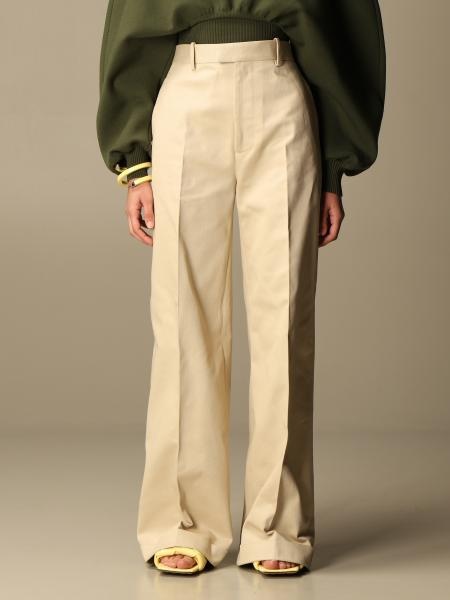 Bottega Veneta Wide-legged Trousers In Nude