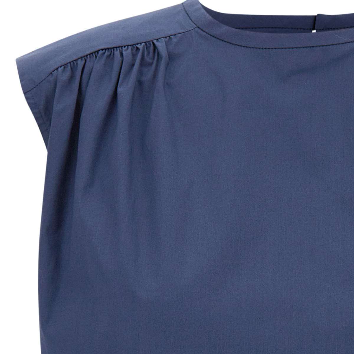 Shop Marella Stretch Cotton Blouse In Blue
