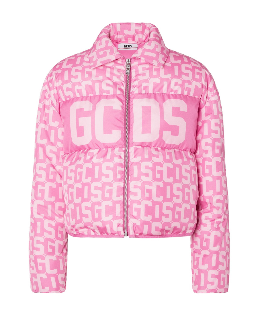 Gcds Logo-print Padded Jacket In Pink