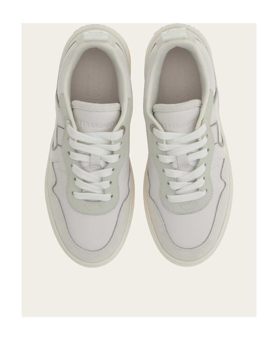 Ferragamo Women Gancini Leather Sneakers In White