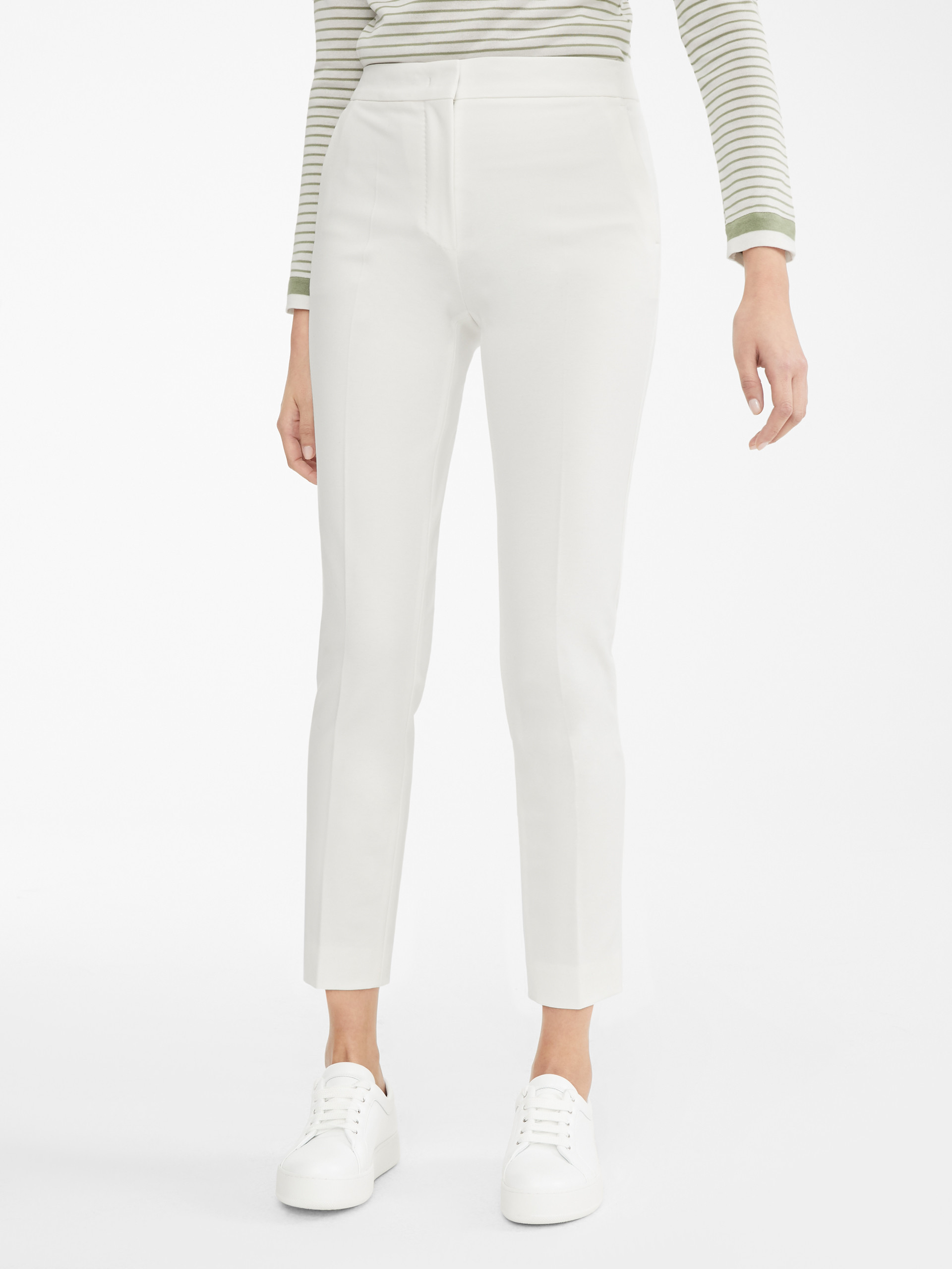 Max Mara Cropped Tailored Trousers In White