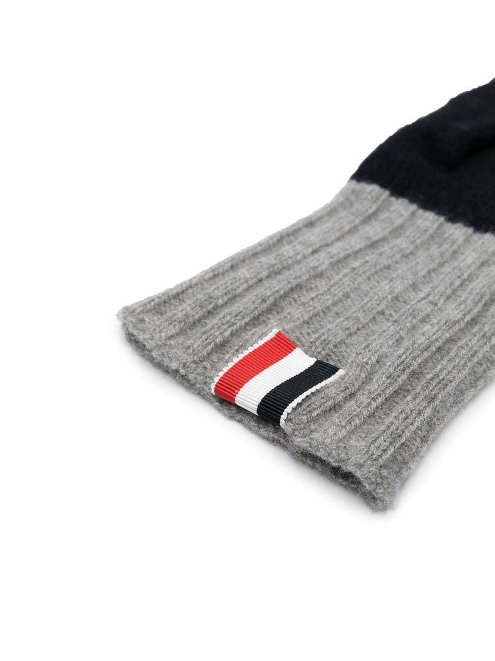 Thom Browne Touch-screen Wool Gloves In Black