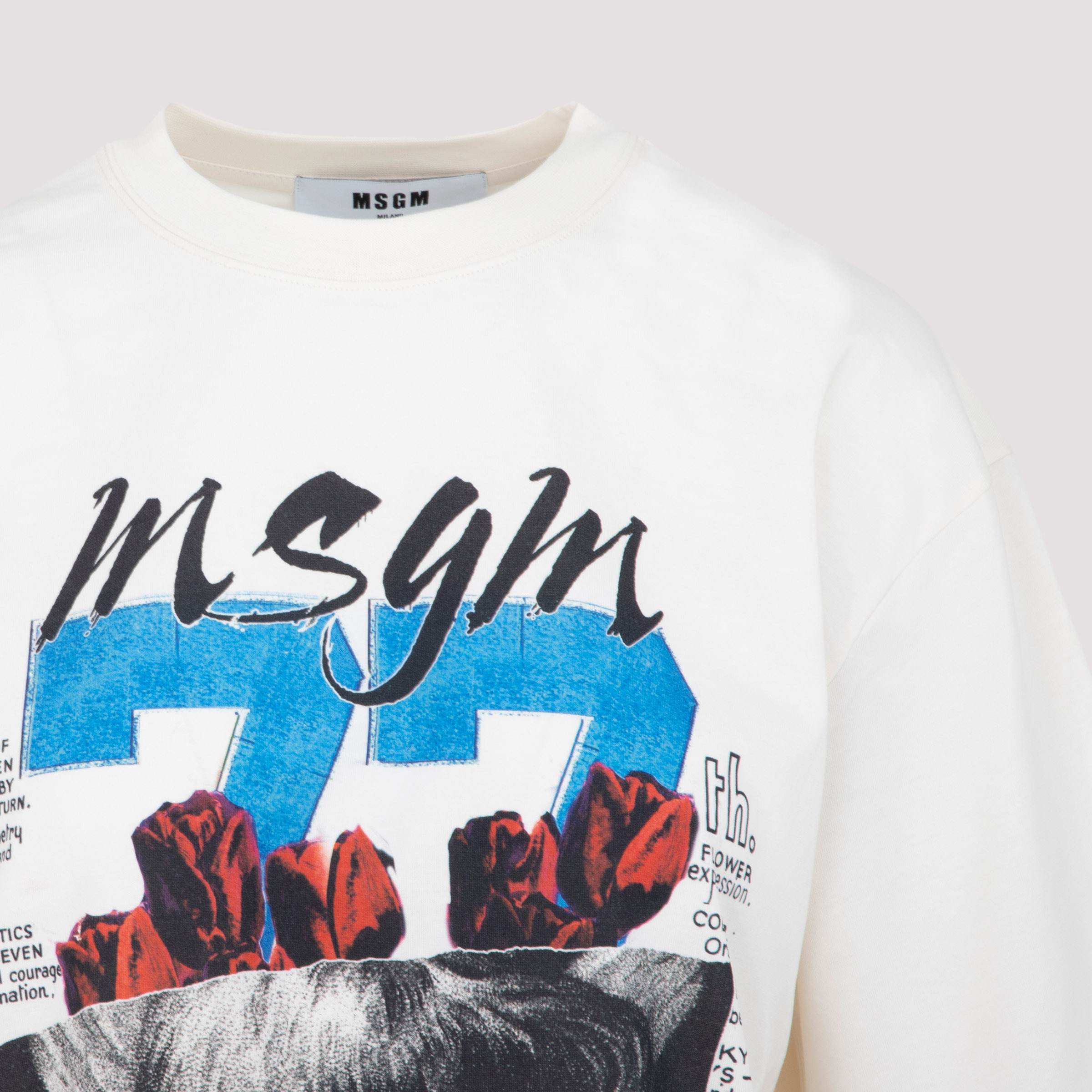 Msgm Graphic-print Cotton T-shirt In White