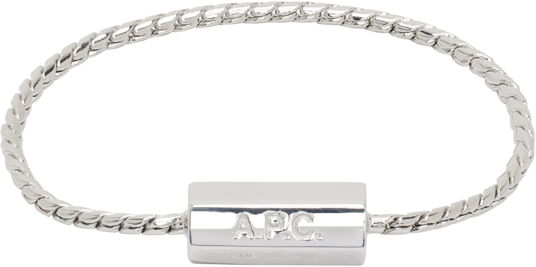 Apc Silver Angle Bracelet In White