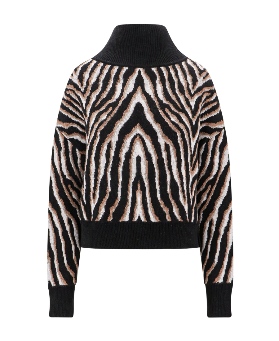 Erika Cavallini Patterned-intarsia Wool-blend Jumper In Black