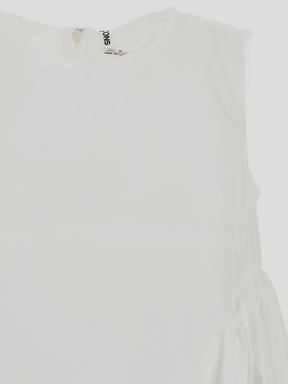 Comme Des Garçons White Pleated Insert Top In White