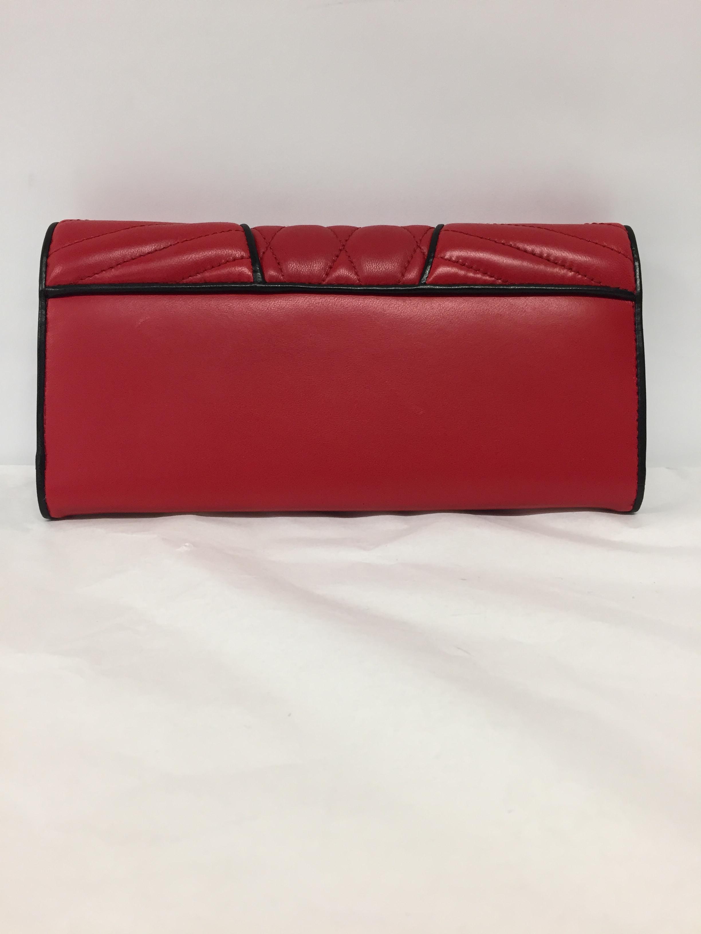 Miu Miu Quilted Leather Wallet In Red