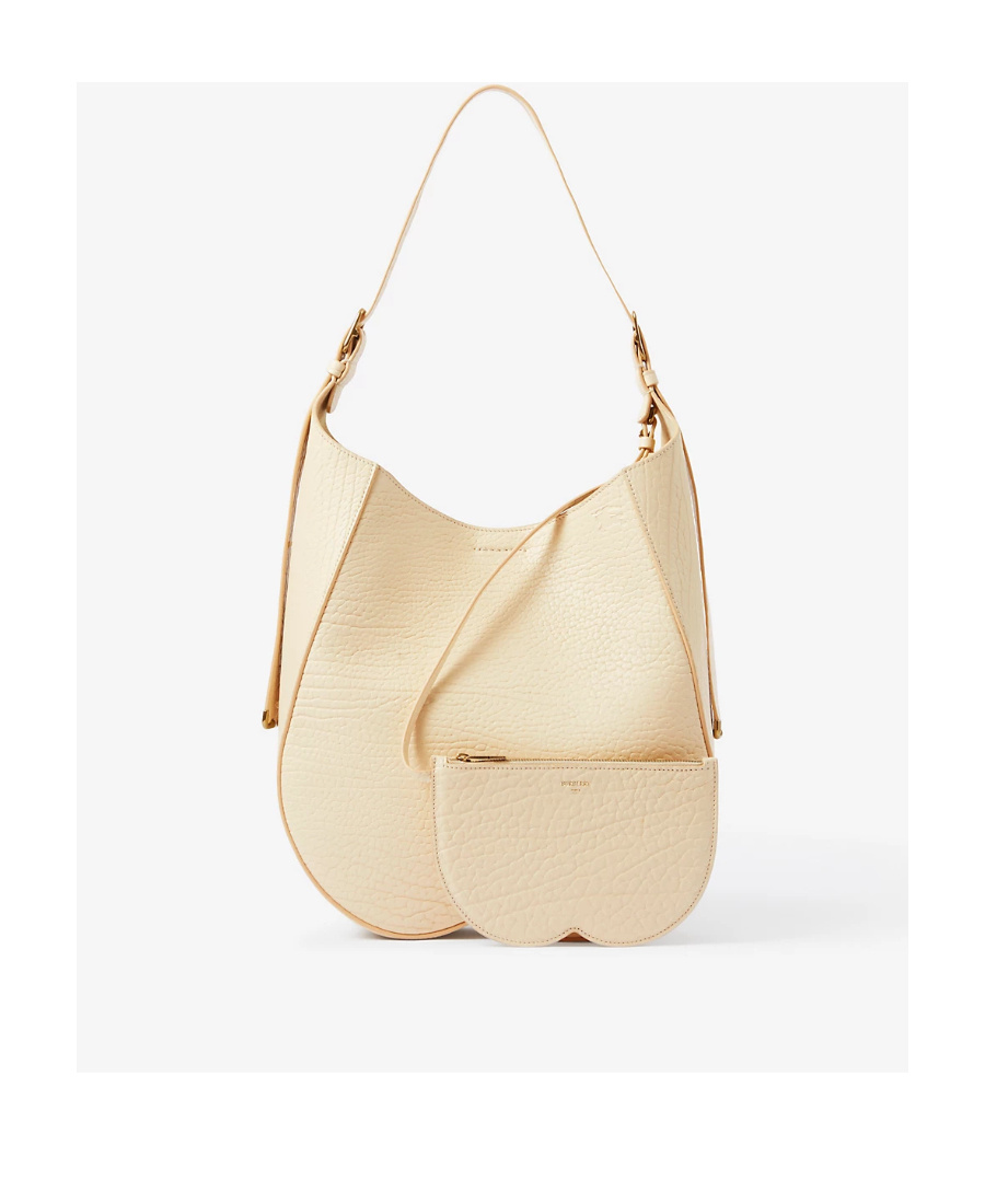 Burberry Medium Chess Leather Shoulder Bag In Nude